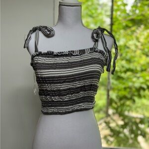 Versatile Striped Black and White Women's Top